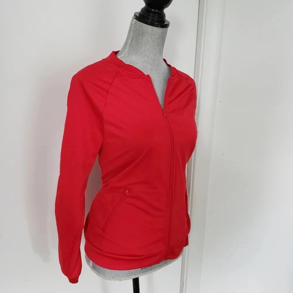 Athletic Track Jacket Juniors Size M (7-9) Red Whi - Picture 6 of 7